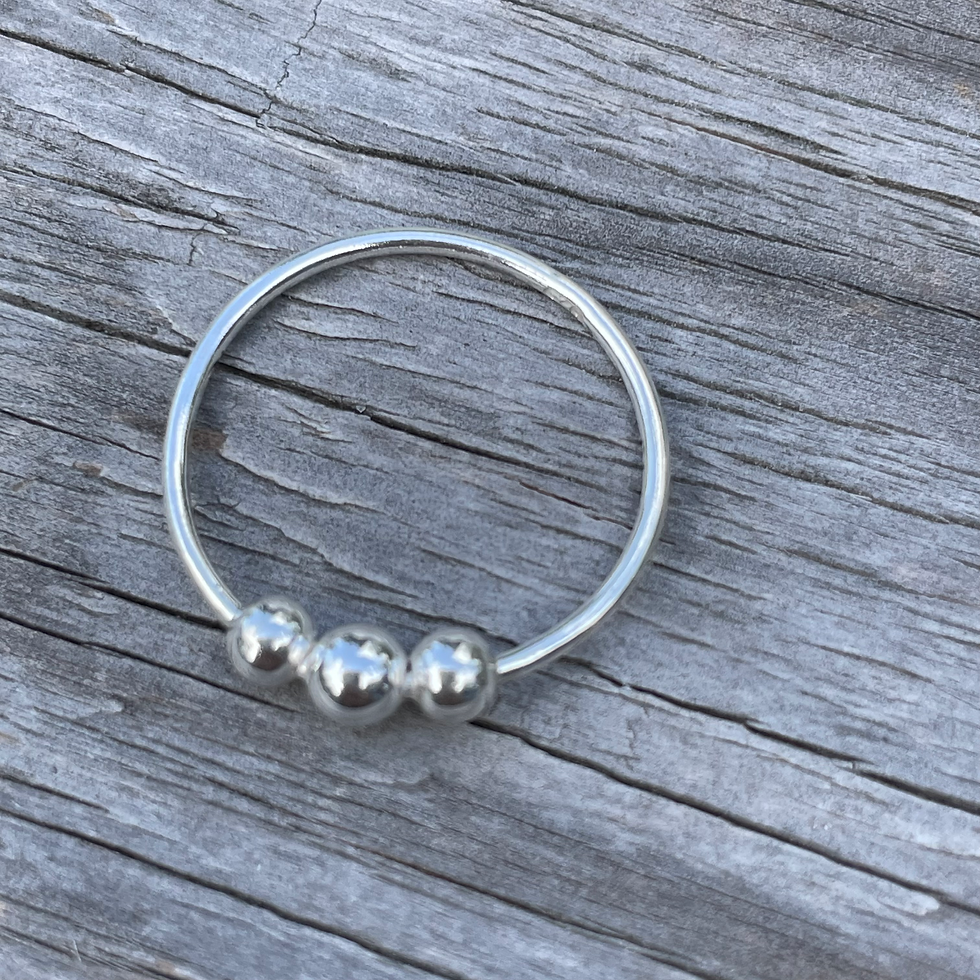 Thumbnail: Three bead stacker ring size 8