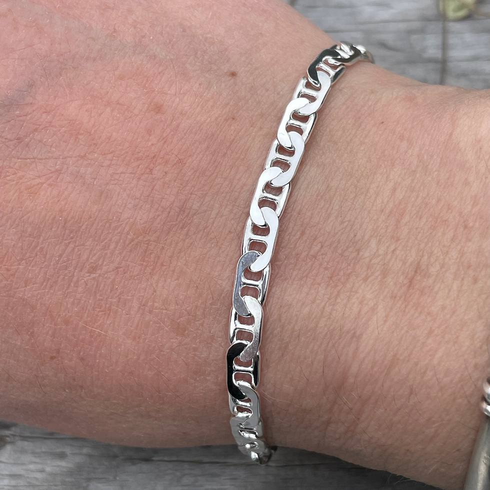 Thumbnail: Large Flat Marine Link Bracelet 6.4mm
