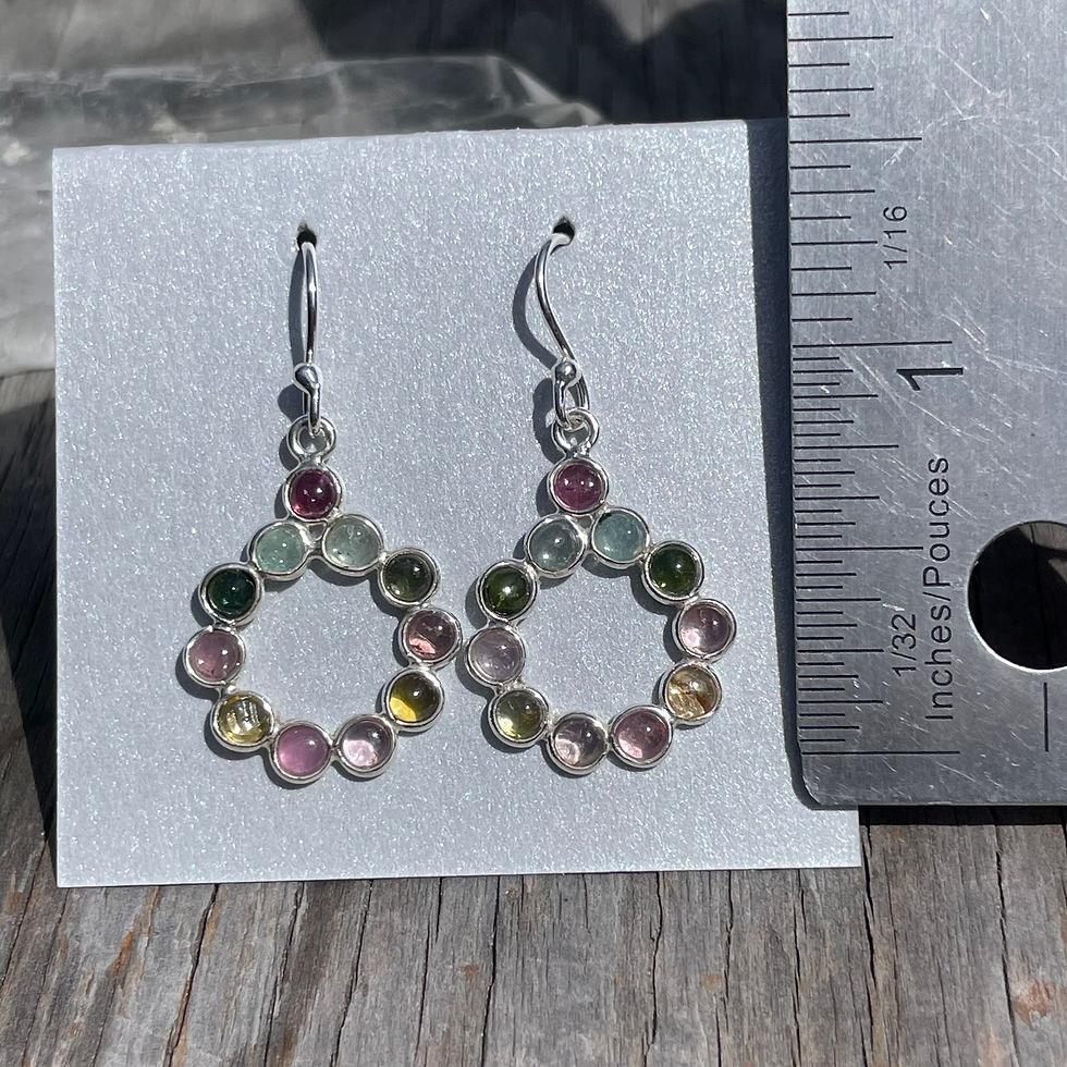 Thumbnail: Tourmaline multi stone earrings