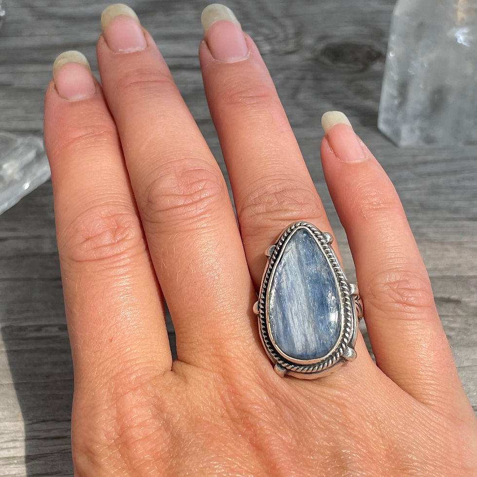 Thumbnail: Saville Designs large teardrop kyanite ring