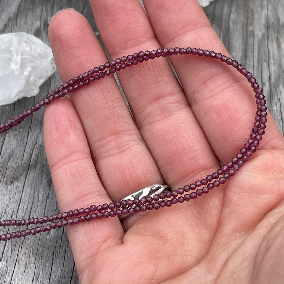 Thumbnail: Garnet long two strand enhancer necklace 