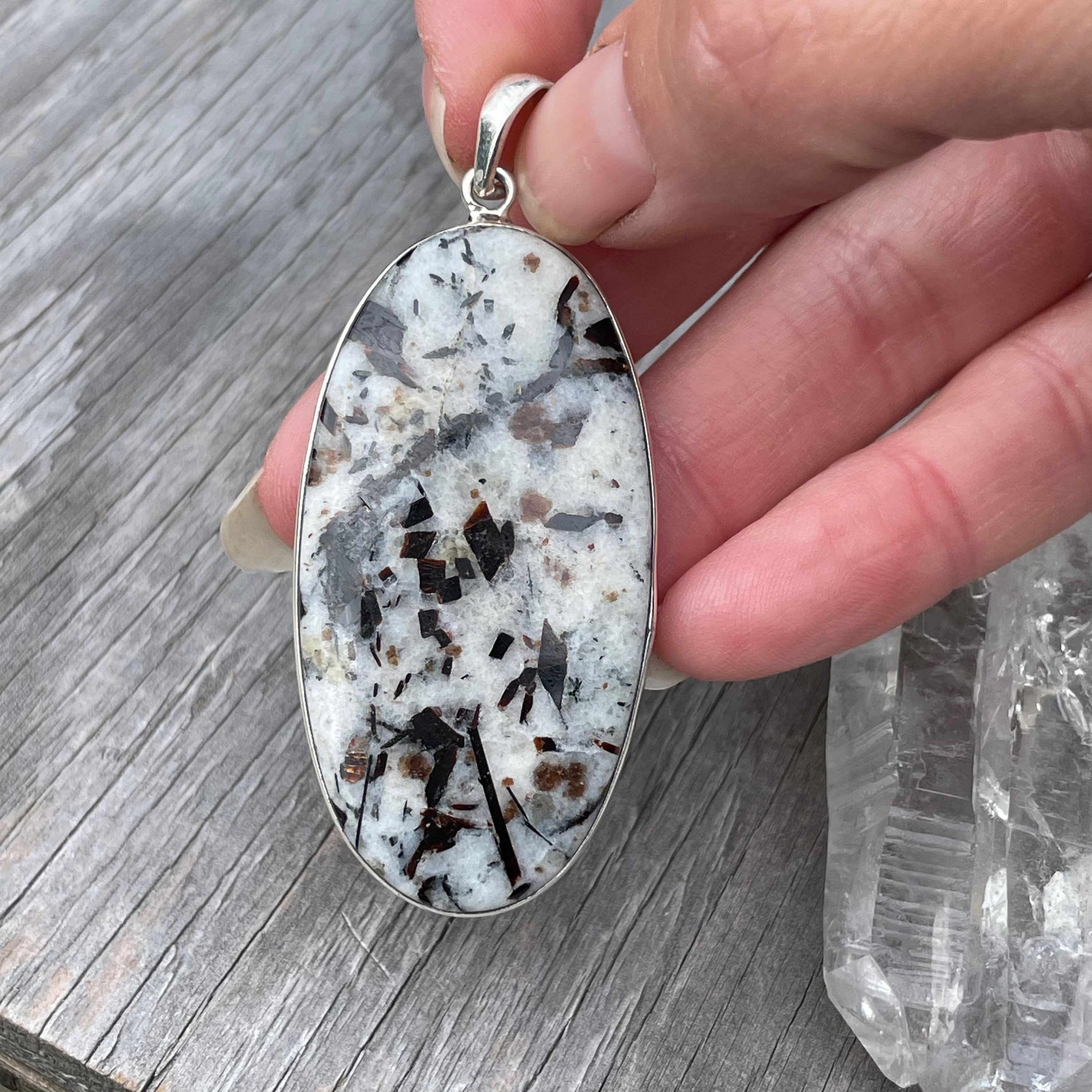 Large oval astrophyllite pendant