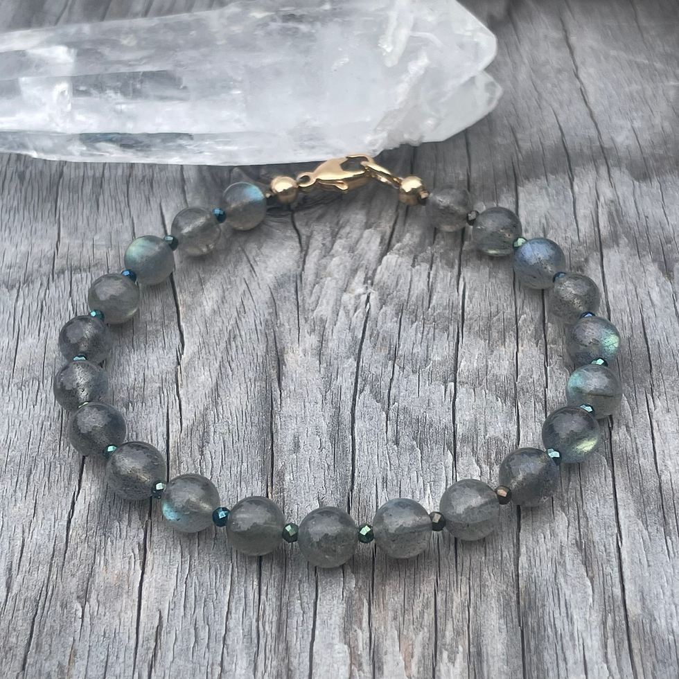 Labradorite round beads bracelet
