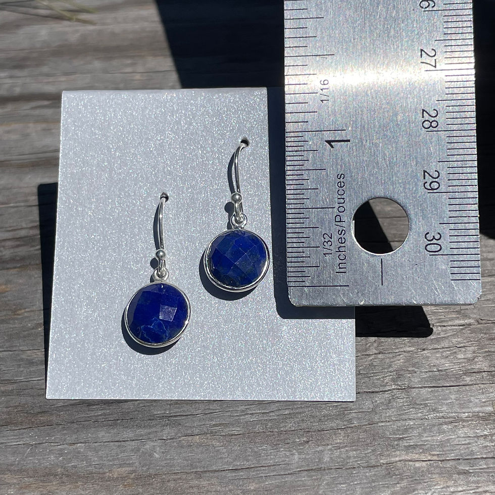 Thumbnail: Lapis round earrings