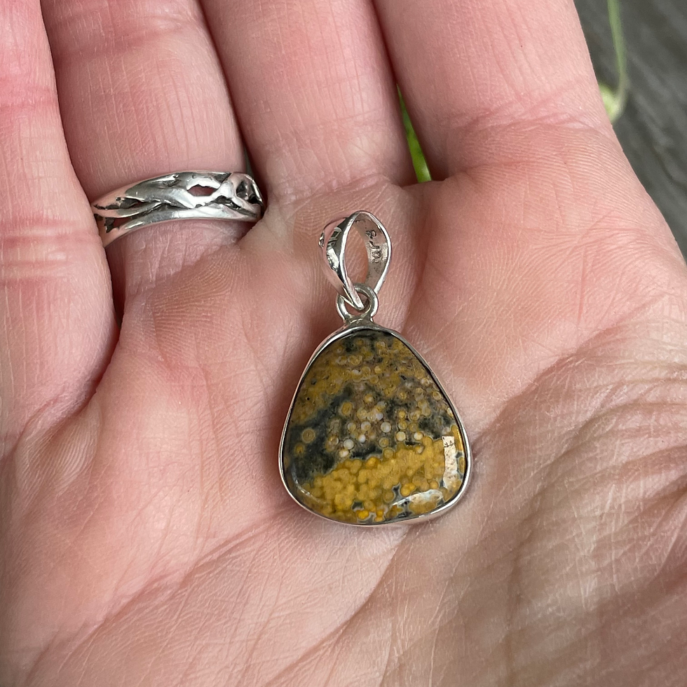 Thumbnail: Small asymmetrical ocean jasper pendant 