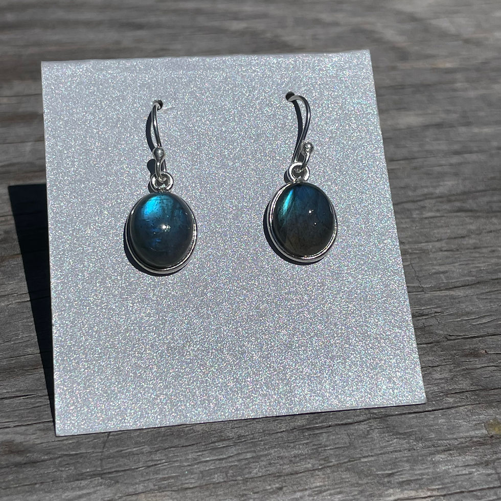 Thumbnail: Labradorite oval earrings