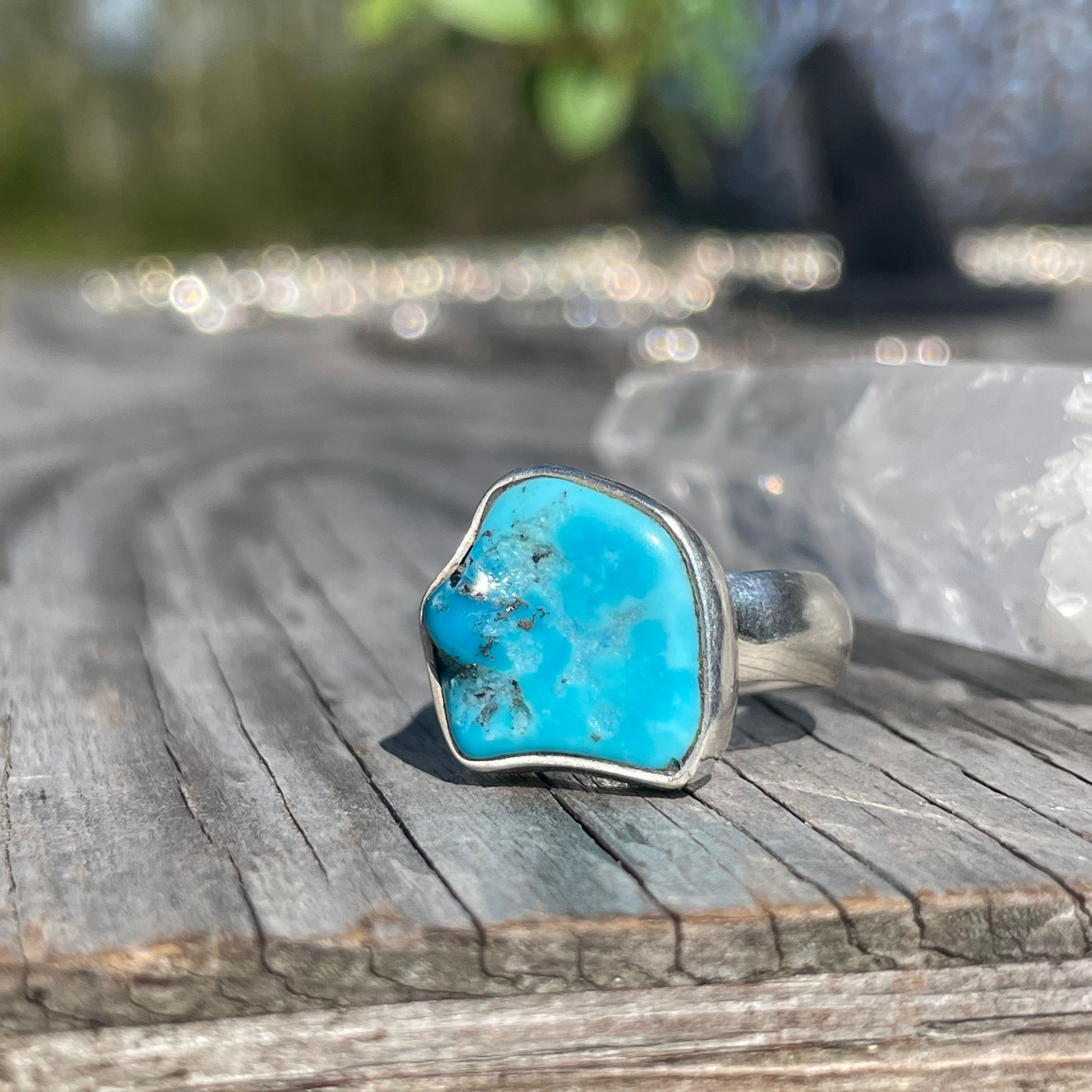 Kingman turquoise nugget ring