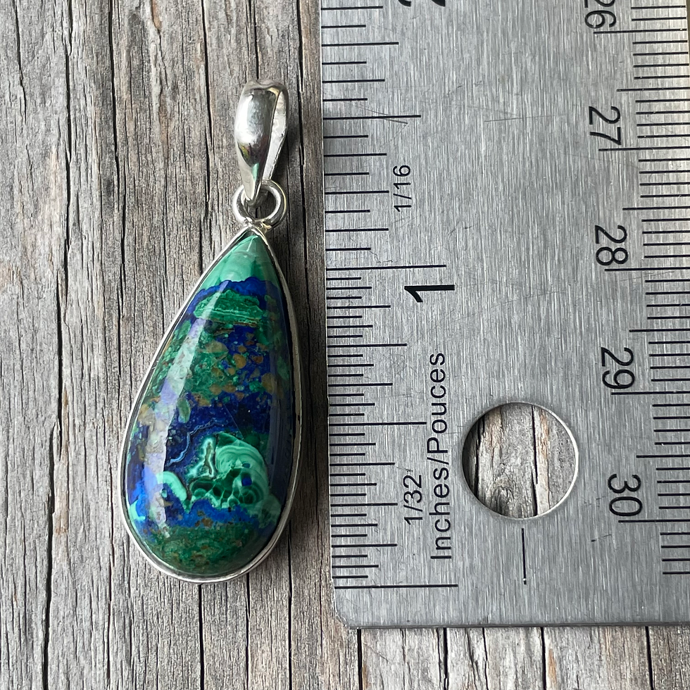 Thumbnail: Azurite Malachite teardrop pendant