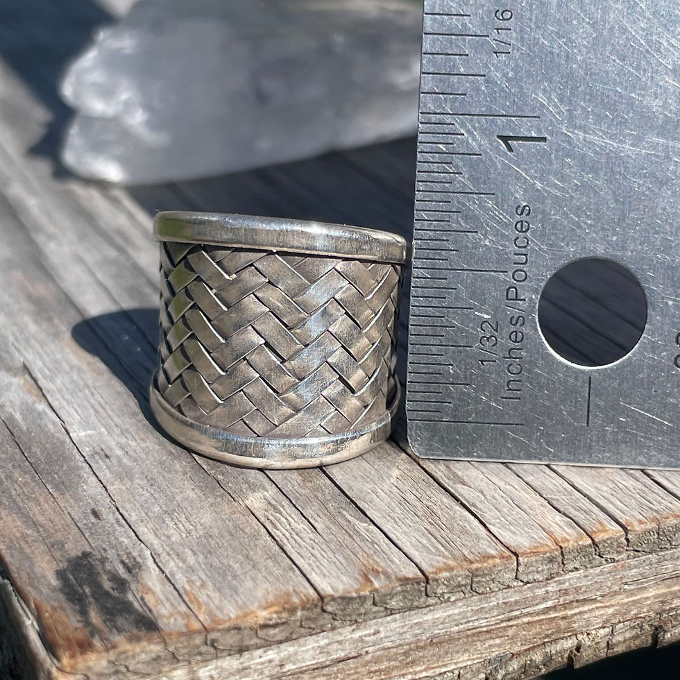 Thumbnail: Basket weave wide band ring