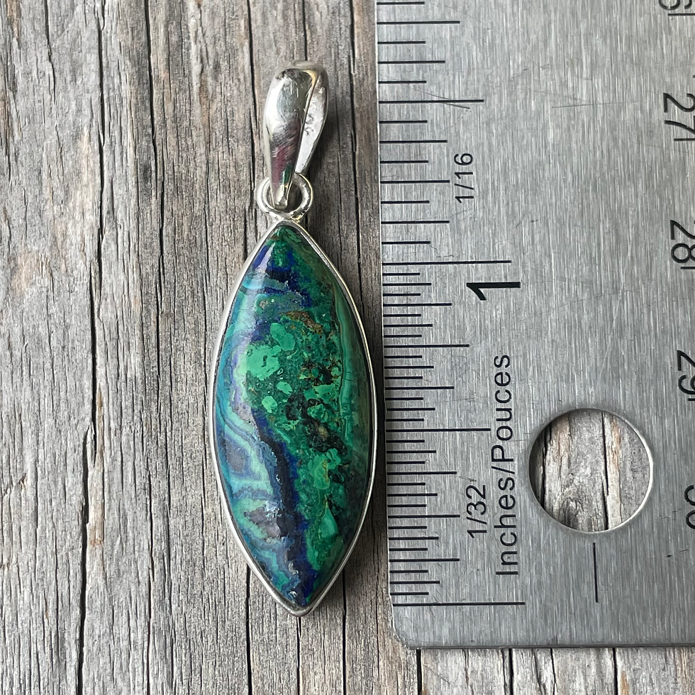 Thumbnail: Azurite Malachite marquis shaped pendant