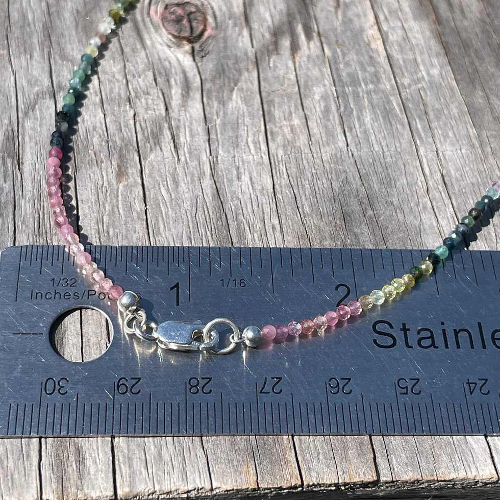Thumbnail: 17 inch little multi colour tourmaline beads necklac