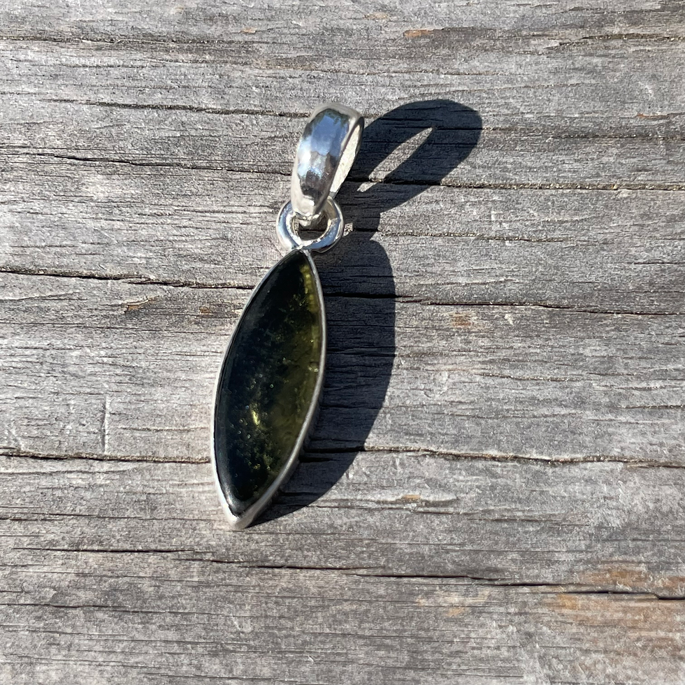 Thumbnail: Marquise polished top Moldavite pendant
