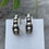 Thumbnail: Silver dots oxidized background stud hoops