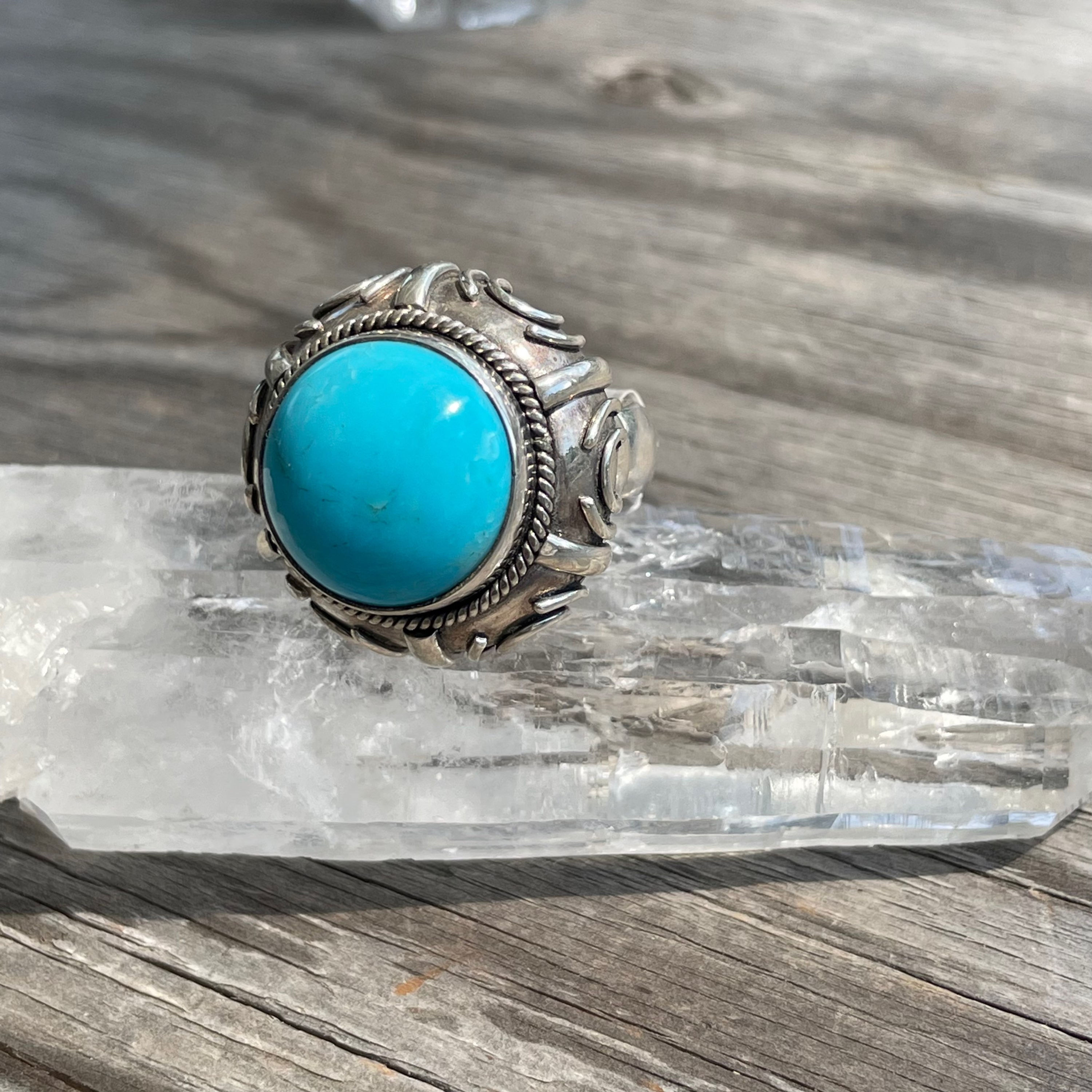 Saville Designs round sleeping beauty turquoise ring