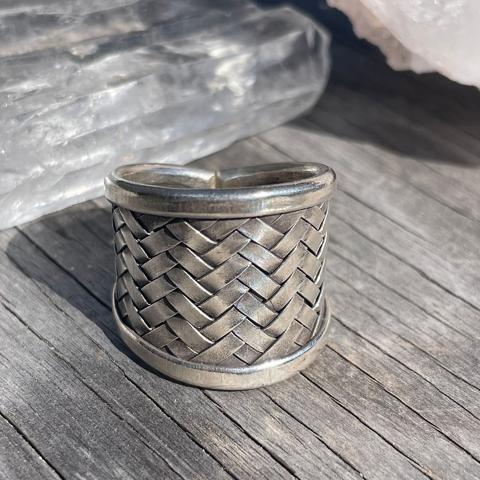 Thumbnail: Basket weave wide band ring