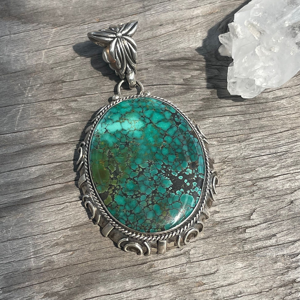 Thumbnail: Saville Designs huge oval turquoise pendant