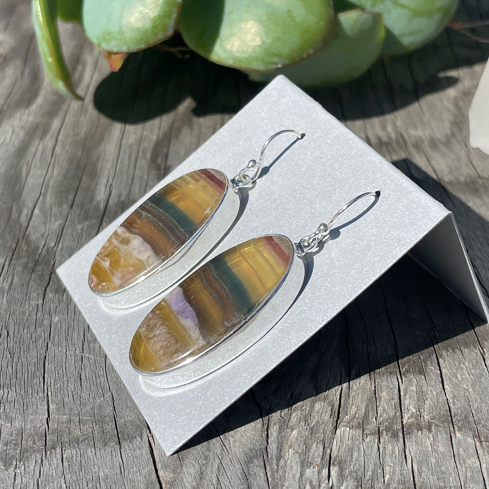 Thumbnail: Yellow and green flourite earrings 