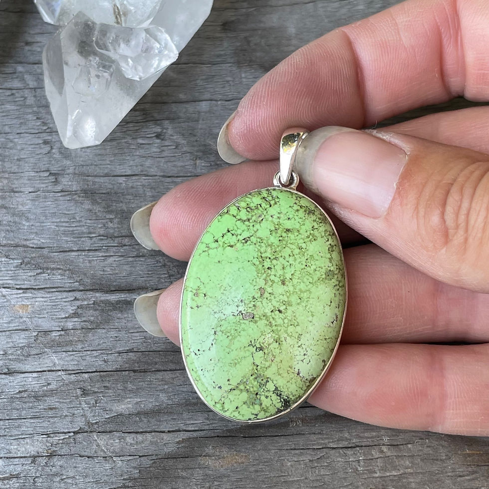 Thumbnail: Large oval gaspeite pendant 