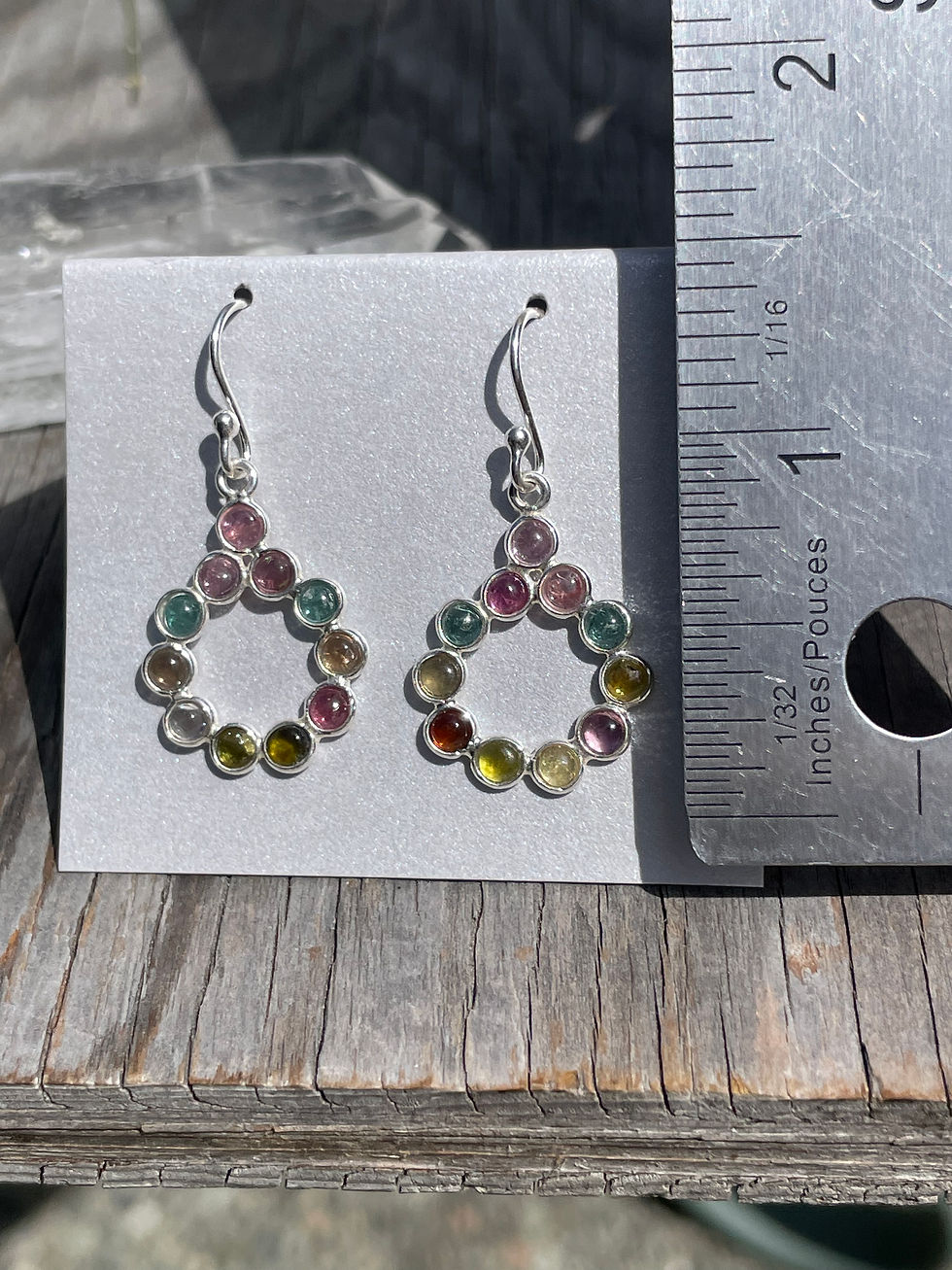 Thumbnail: Tourmaline multi stone earrings