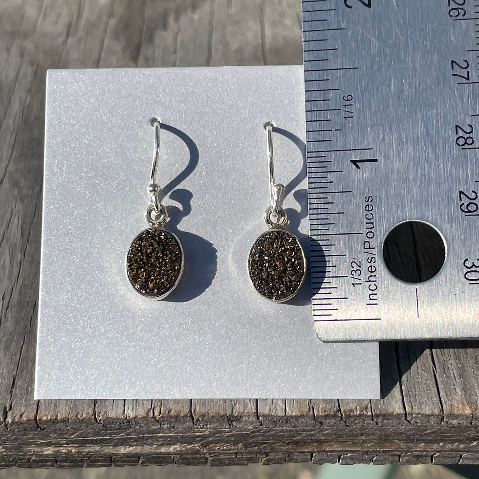 Thumbnail: Bronze druzy earrings
