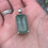 Thumbnail: Claw set rectangle green aquamarine pendant