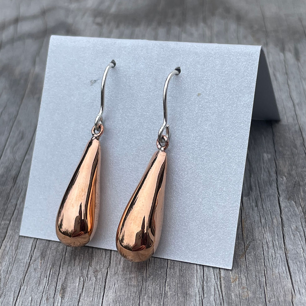 Thumbnail: Copper long teardrop earrings