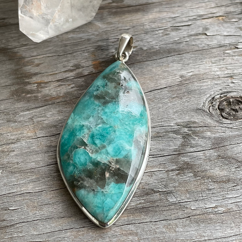 Thumbnail: Large asymetrical amazonite pendant