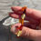 Thumbnail: Long oval faceted amber stretchy bracelet