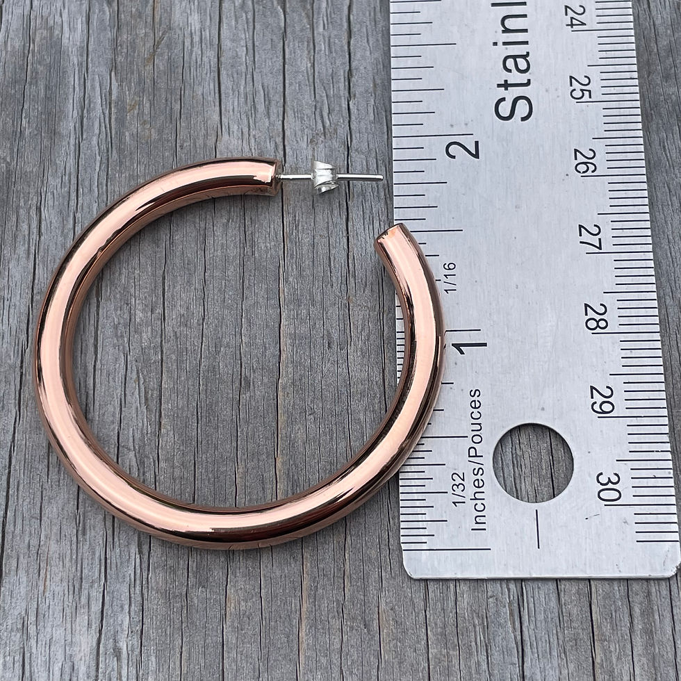 Thumbnail: Copper large hoop stud earrings