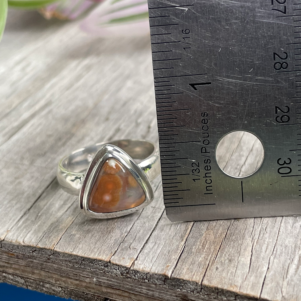 Thumbnail: Ocean jasper double bezel triangle ring