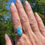 Thumbnail: Cutout band marquis shaped larimar ring