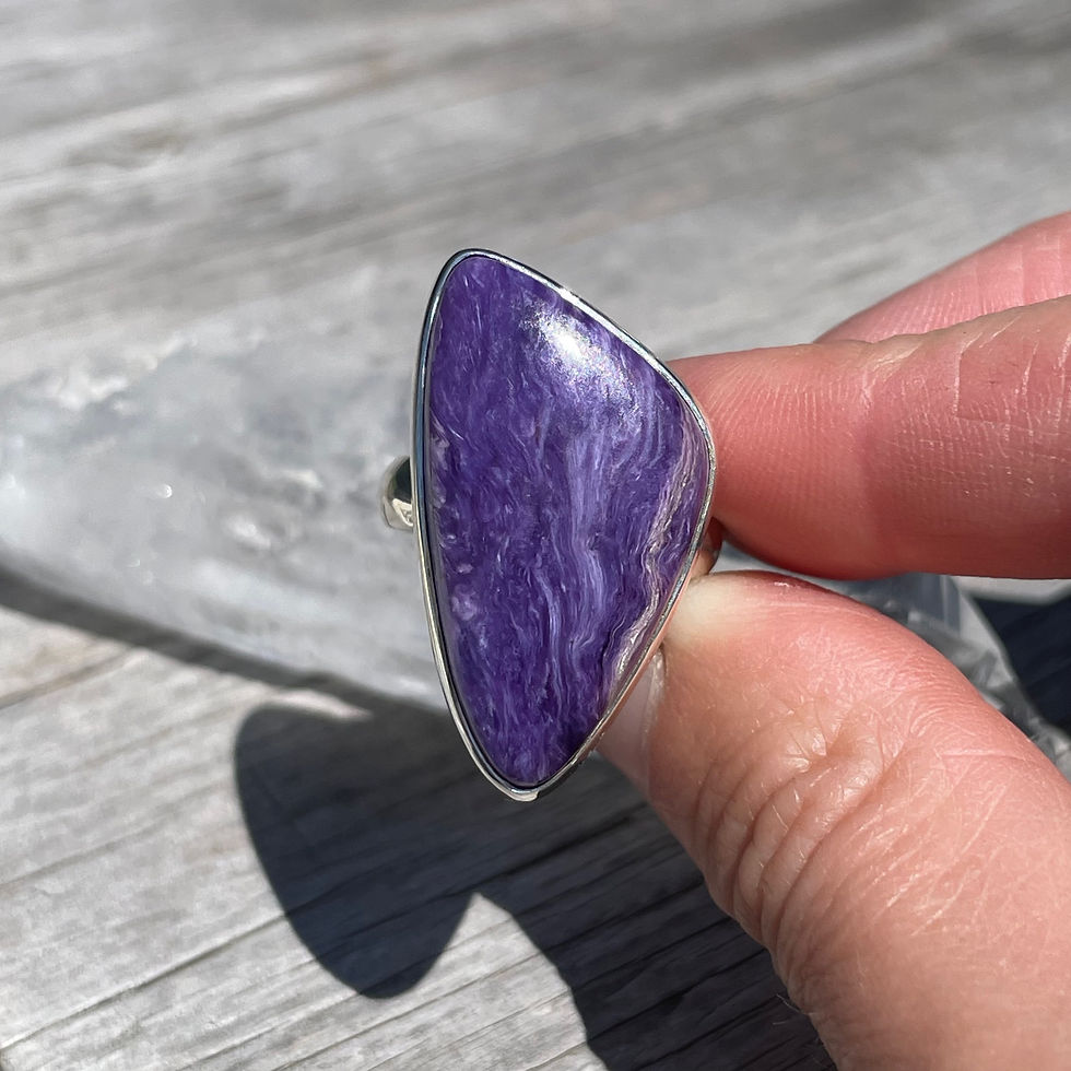 Thumbnail: Large freeform charoite ring