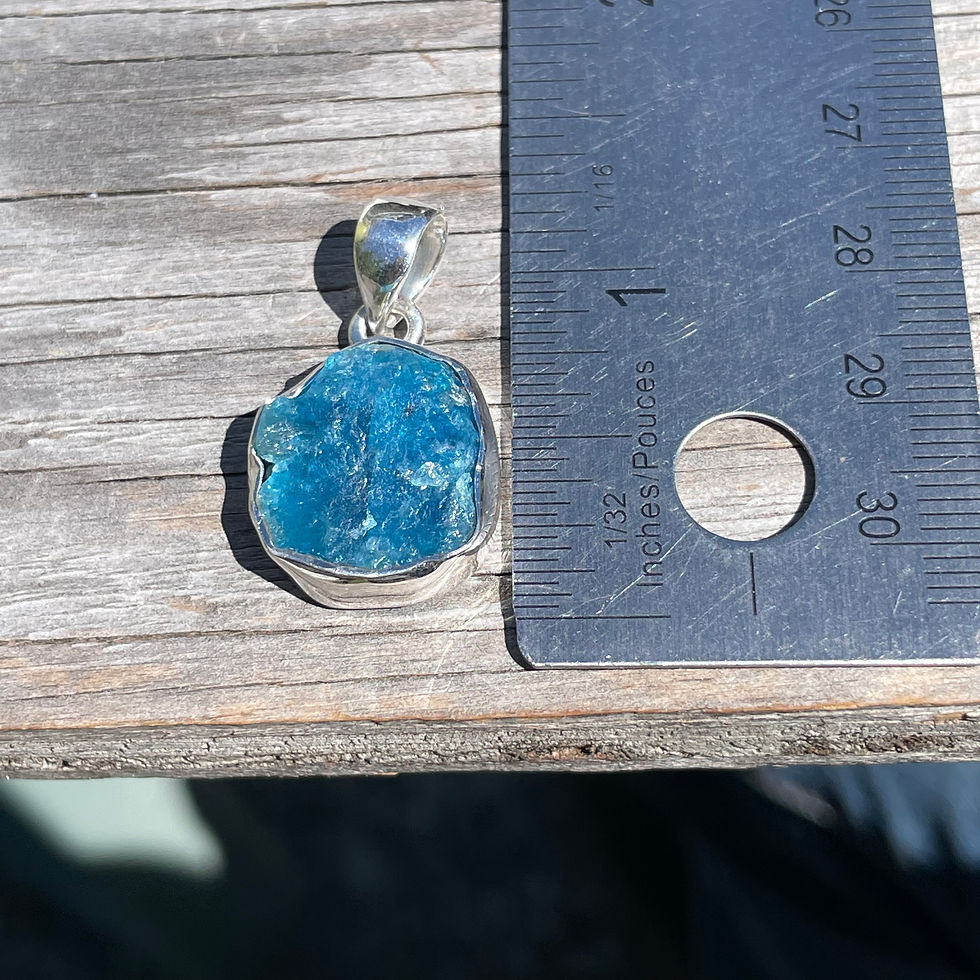Thumbnail: Electric blue rough apatite pendant