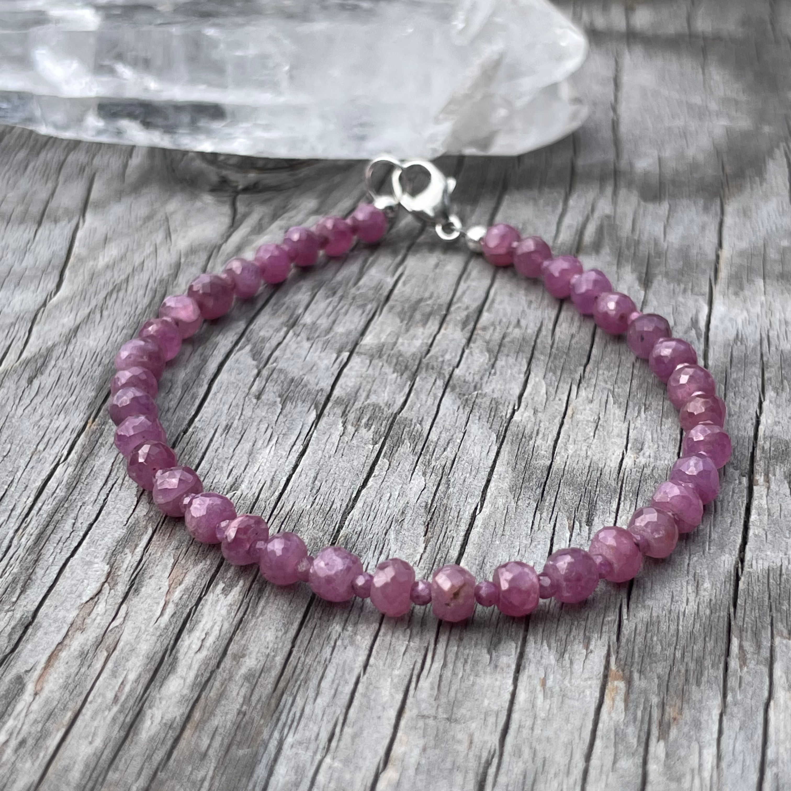Ruby beads bracelet 7.5 inch