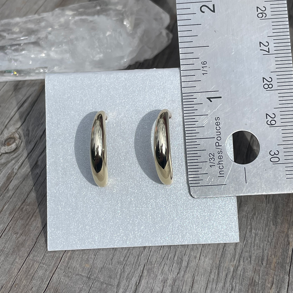 Thumbnail: Tapered round gold stud hoops