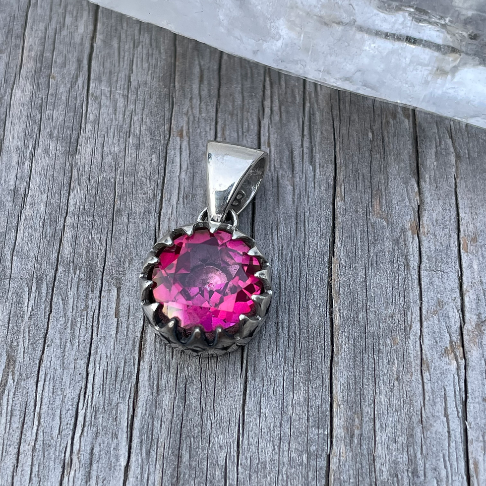 Thumbnail: Roulette 18 Pink Topaz Pendant