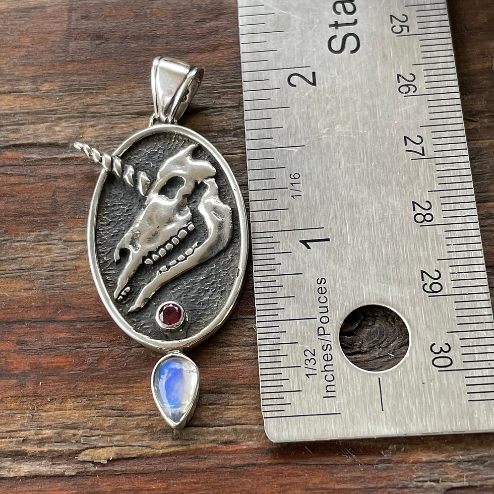 Thumbnail: Roulette 18 spirit unicorn skull pendant 