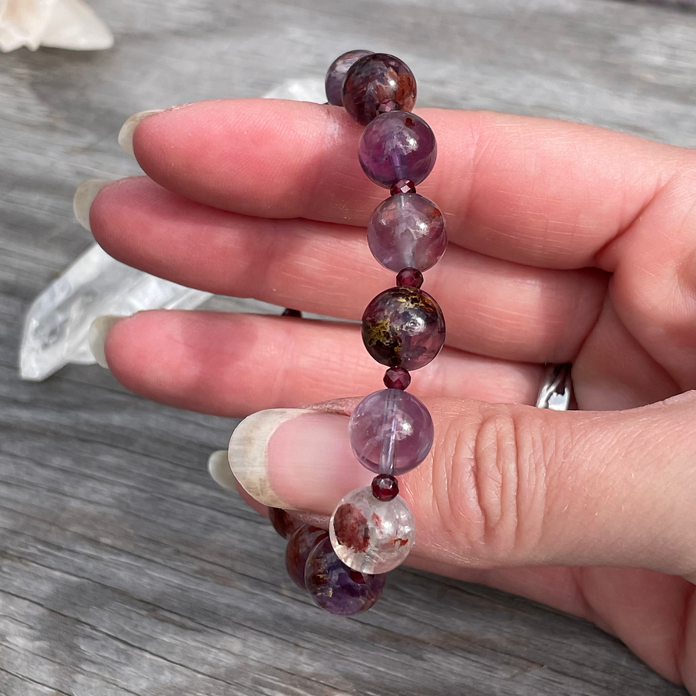 Thumbnail: Super Seven and Garnet Beads Bracelet