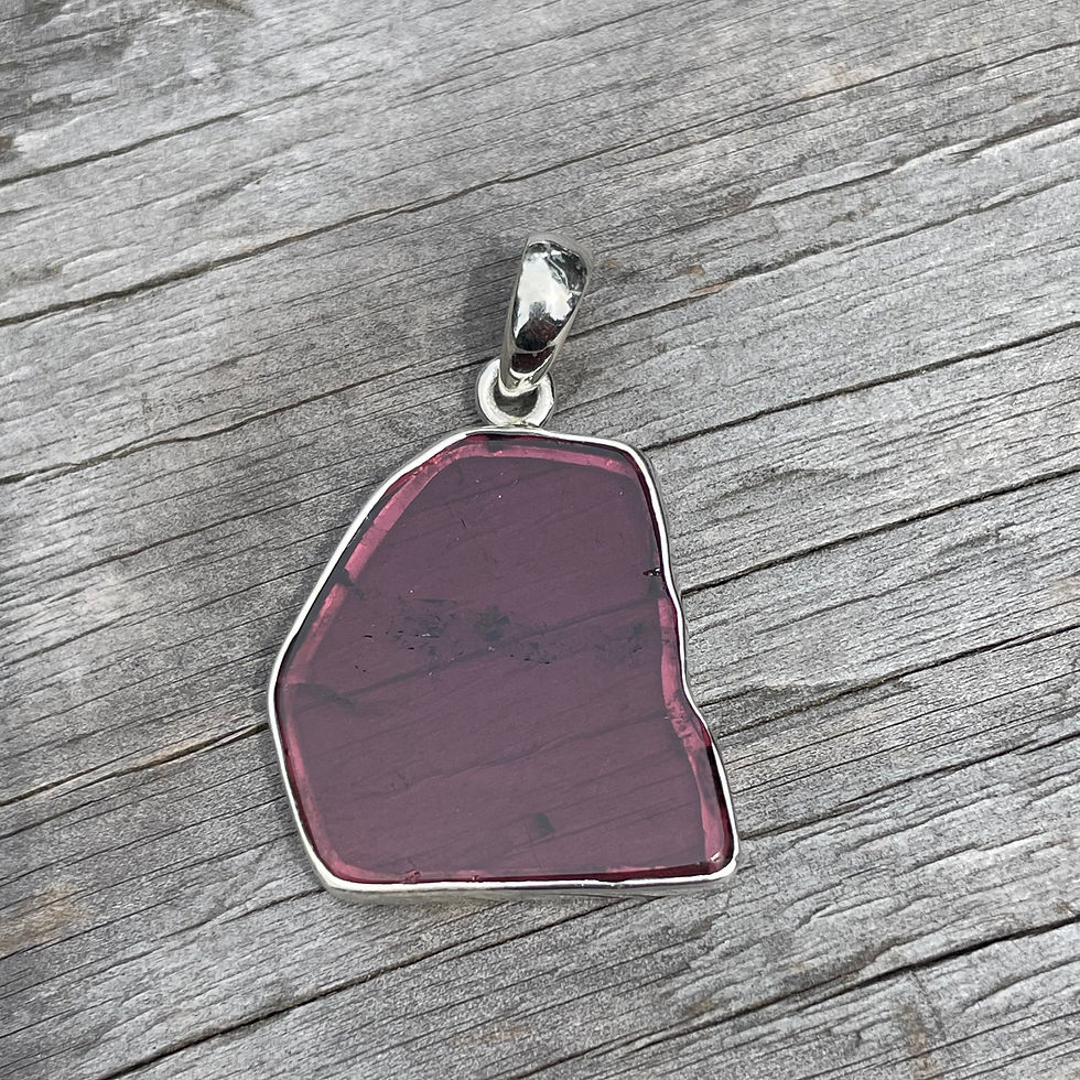 Thumbnail: Pink tourmaline slice pendant