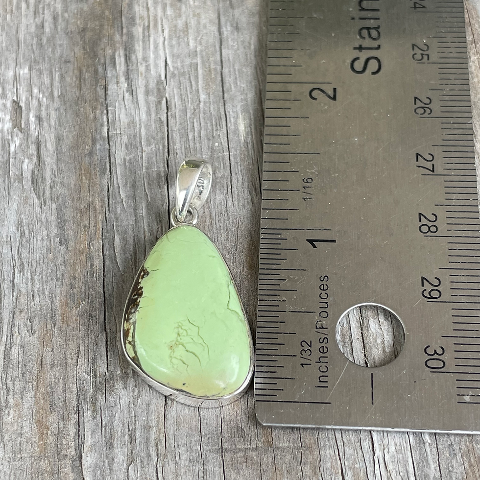 Thumbnail: Asymmetrical lemon chrysoprase pendant 
