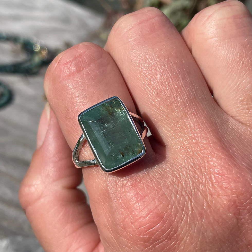 Thumbnail: Rectangle aquamarine ring