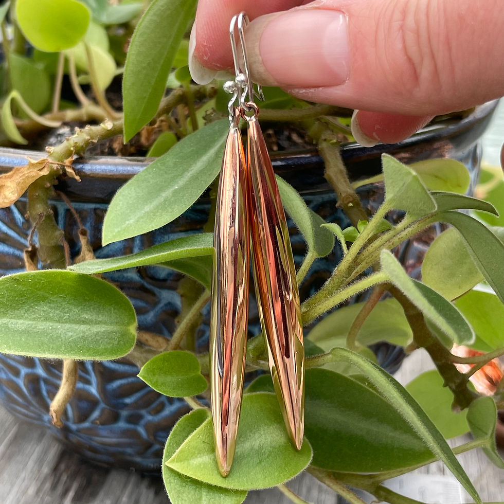 Thumbnail: Copper long cylinder earrings
