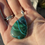 Thumbnail: Wide teardrop malachite chrysocolla pendant