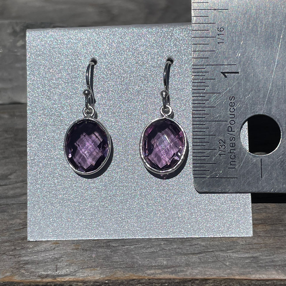 Thumbnail: Amethyst oval faceted earrings