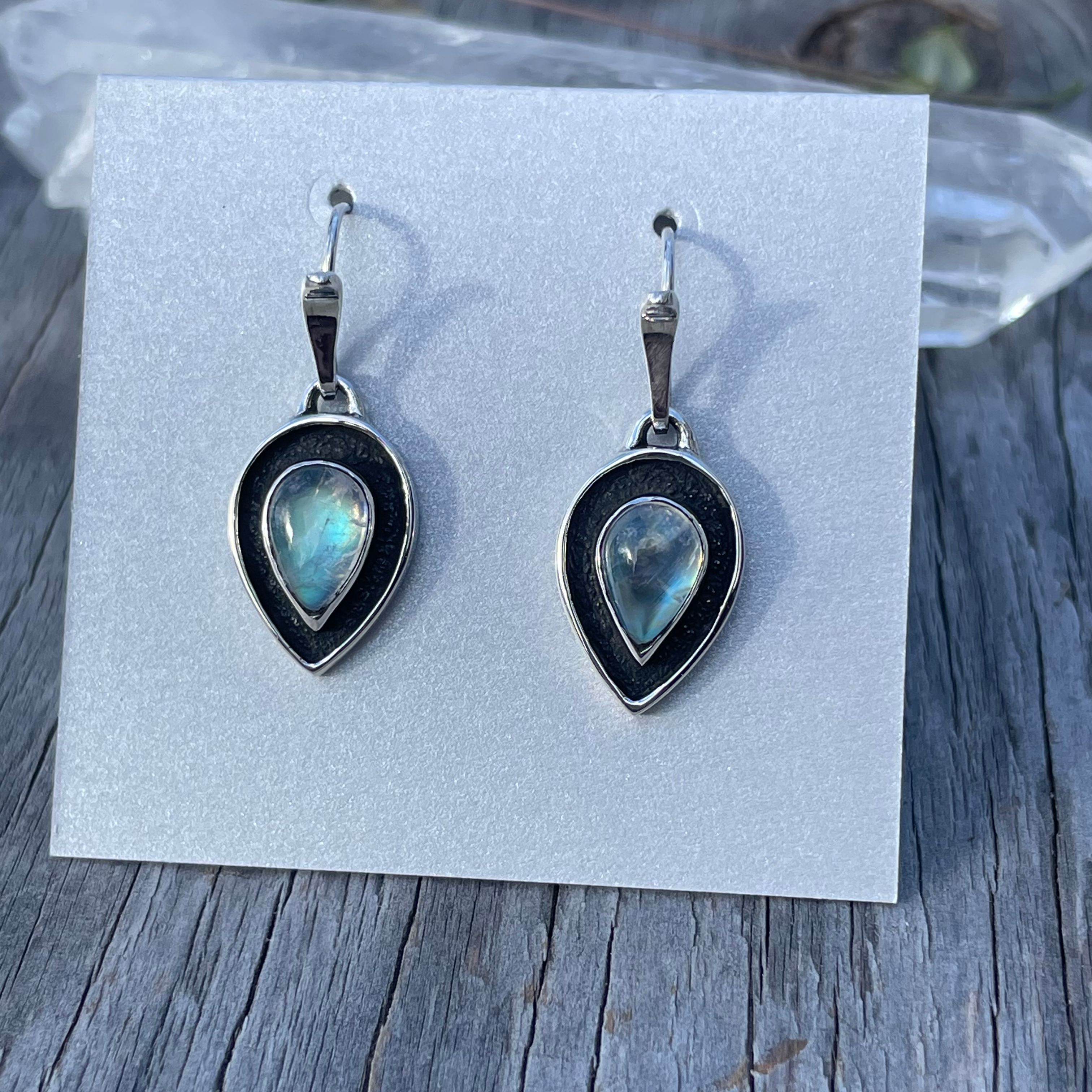 Roulette 18 Moonstone Earrings