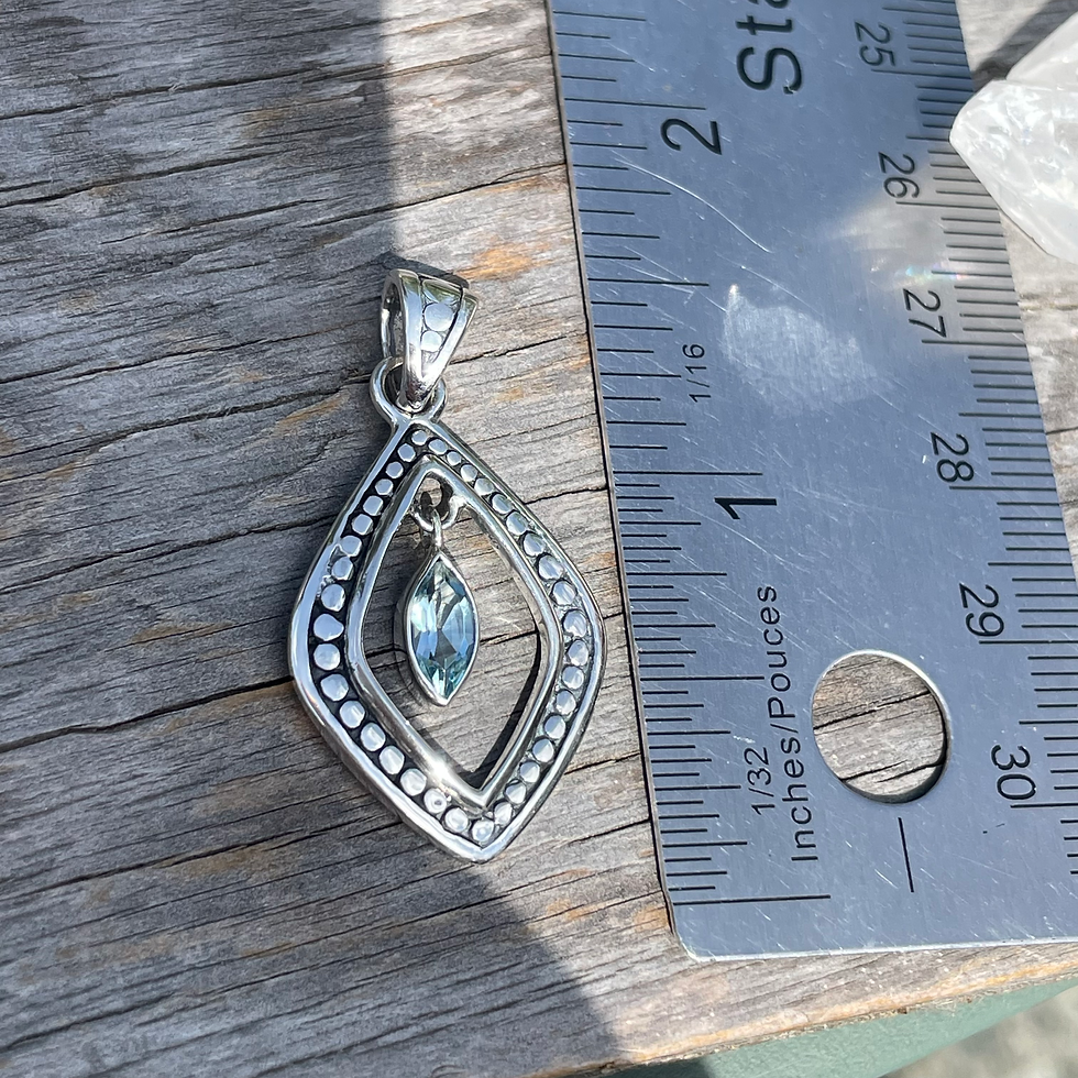 Thumbnail: Blue topaz floating stone pendant 