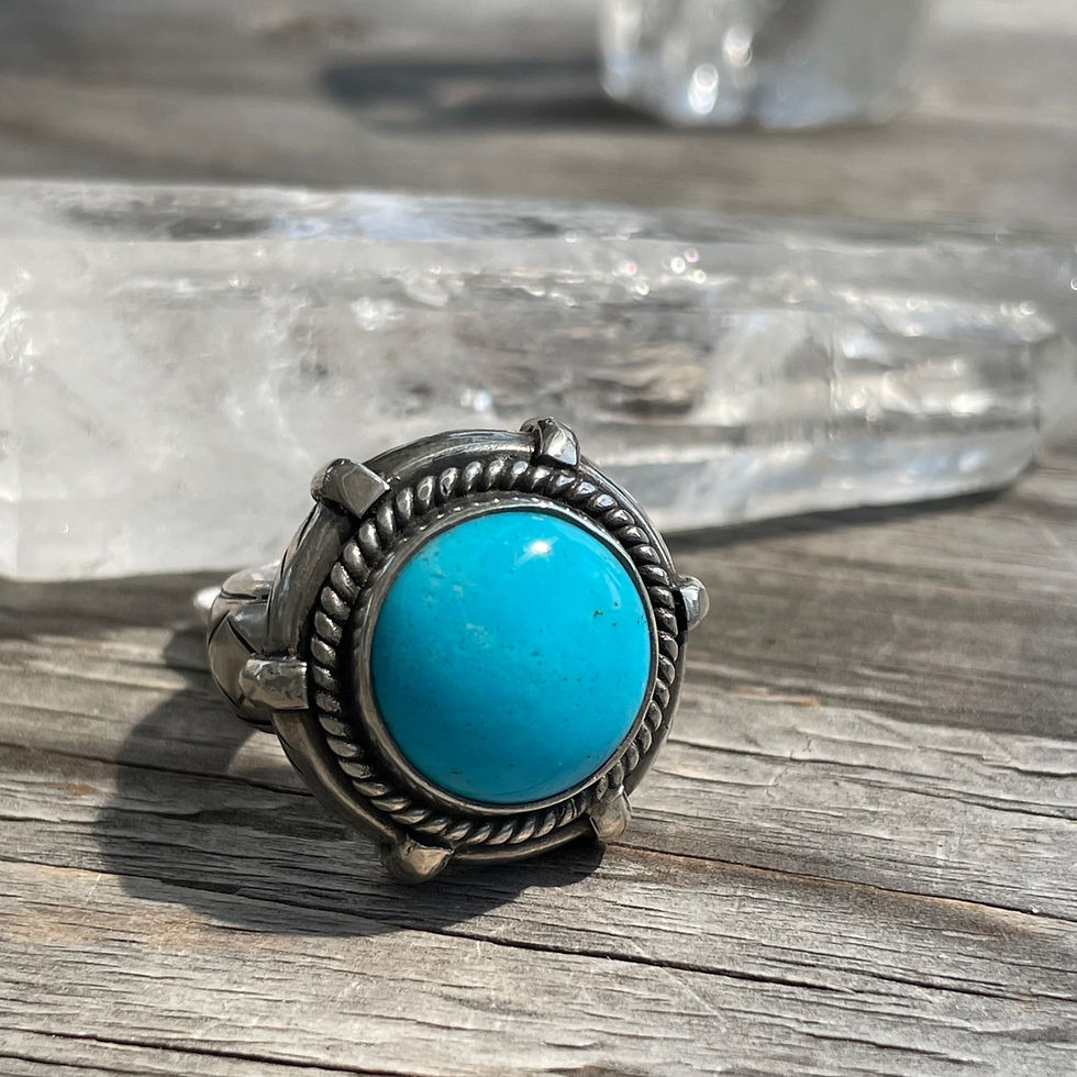 Thumbnail: Saville Designs ornate setting sleeping beauty turquoise ring