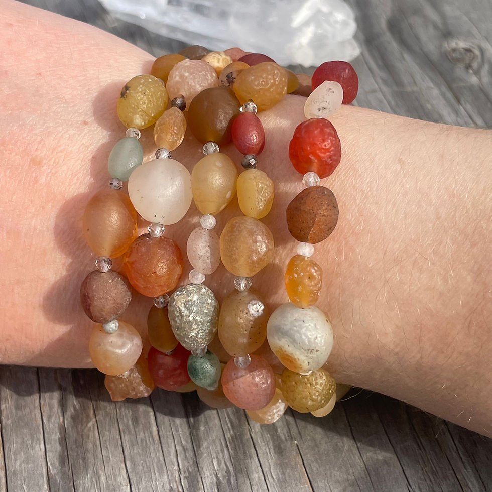 Thumbnail: GenVie Designs The Candy Collection Gobi Desert agate chunky beads wrap necklace