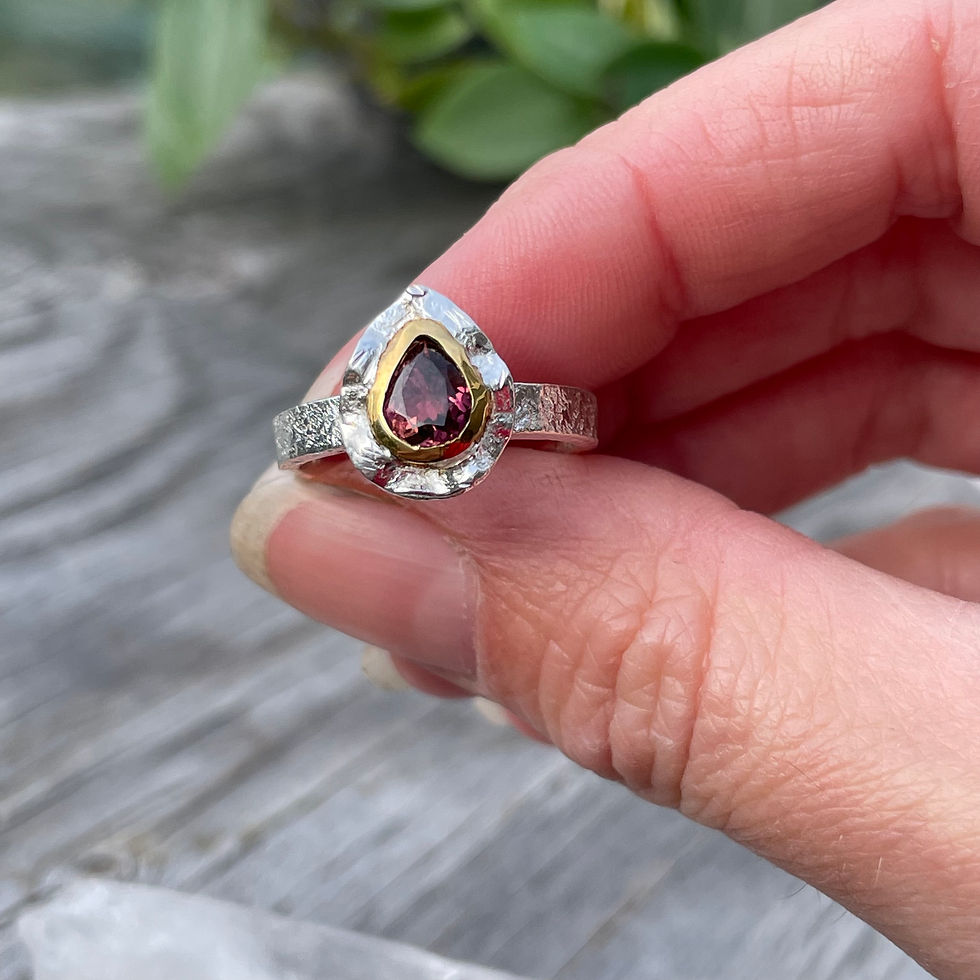 Thumbnail: Marija Designs Pink Tourmaline Signature Setting Ring