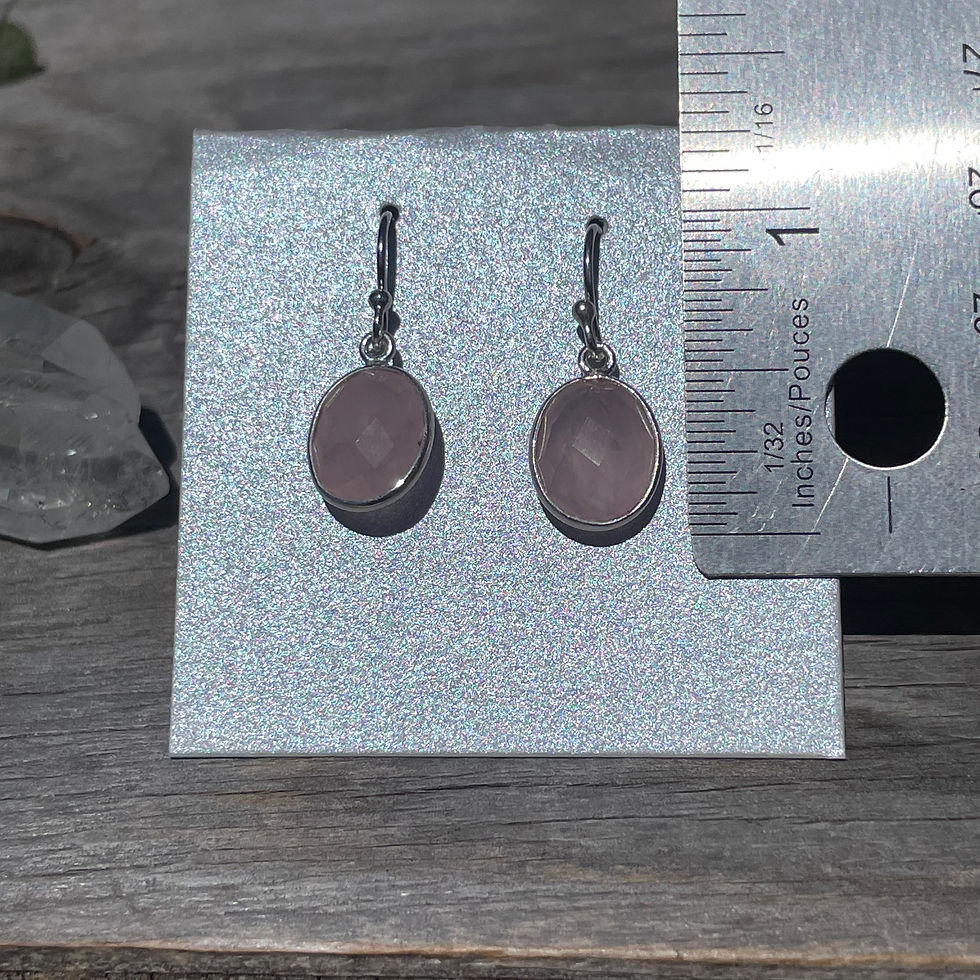 Thumbnail: Rose quartz oval earrings